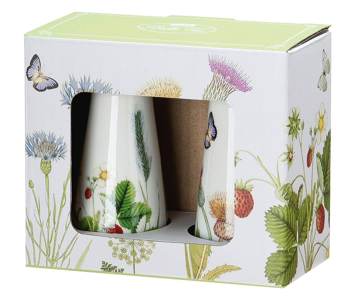 GILDE Salz- & Pfefferstreuer „Wild Flowers“ – Porzellan mit Blumen- & Schmetterlingsmotiv