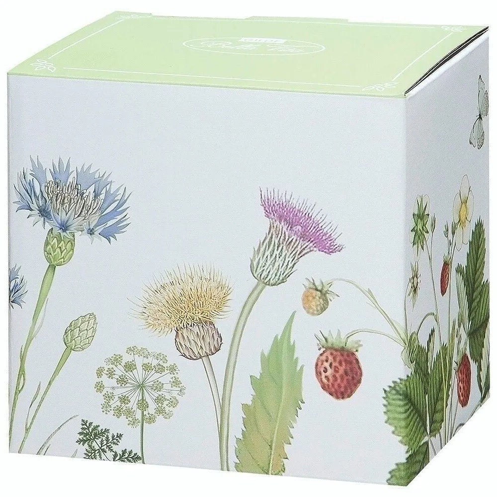GILDE Wild Flowers Teetasse mit Porzellan-Teesieb & Deckel – 300 ml Teebecher mit Blumenmotiv