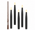 Schwebende LED-Kerzen mit Zauberstab – 5er Set in Schwarz | Anna's Collection